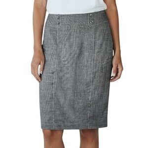 WHITE HOUSE BLACK MARKET Light/Dark Gray Crosshatch Pencil Skirt NWOT Size 4